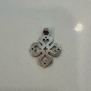 James Avery silver heart cross pendant retired
